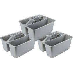 Hega Hogar Opbergbox - 3x - kunststof - 6L - met handvat - opbergdoos - Opbergbox
