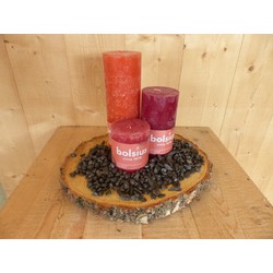 Kerzenset 3-teilig in Rot- und Dunkelrot-Tönen mit schwarzen Steinen - Warentuin Mix