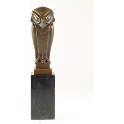 BRONZEN ART DECO BEELD VAN EEN UIL