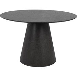 Eettafel Rond - Zwart - 120x120x75cm - 2-4 Personen - Fynn
