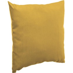 Bank/sier/tuin kussens voor binnen en buiten in de kleur mosterd geel 40 x 40 x 10 cm - tuinstoelkussens