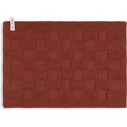Knit Factory Gebreide Gastendoek - Handdoek Ivy - Roest - 40x30 cm - Katoen