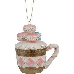 Clayre & Eef Kersthanger Macarons Roze Polyresin
