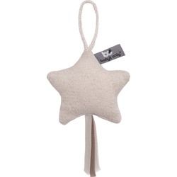 Baby's Only Gebreide decoratie hanger ster Sparkle - Decoratieve accessoires - Goud-Ivoor Mêlee - Met subtiel glittertje - Met ophanglusje