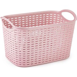 Plasticforte opbergmand/kastmandje - 19 liter - roze - kunststof - 29 x 39 x 25 cm - Opbergmanden
