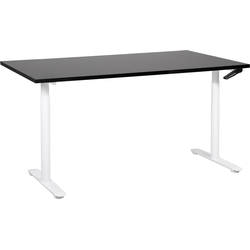 DESTINAS - Verstelbaar bureau - Zwart/Wit - 160 x 72 cm - Spaanplaat