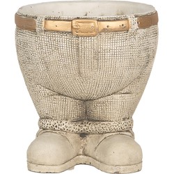 Clayre & Eef Bloempot Broek Ø 15x17 cm Grijs Steen Plantenpot