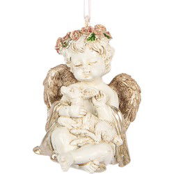 Clayre & Eef Kersthanger Engel Beige Kunststof