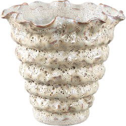 PTMD Bloempot Nianh - 19x19x17 cm - Keramiek - Creme