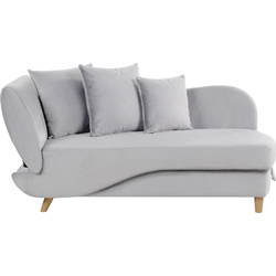 MERI II - Chaise longue opberg - Lichtgrijs - Linkerzijde - Fluweel