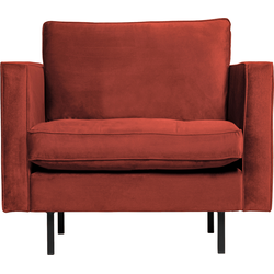 BePureHome Rodeo Classic Fauteuil - Velvet - Chetsnut - 83x98x88