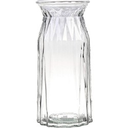 Bellatio Design Bloemenvaas - helder transparant glas - D12 x H24 cm - Vazen