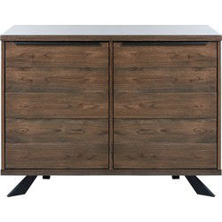 Dressoir Donkerbruin - 45x114x85cm - Eikenhout - Dressoir Arno