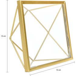 QUVIO Fotolijstje hexagon - 15 x 15 cm - staal - Goud