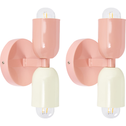 Beliani TOPI - Muurlamp-Roze-IJzer