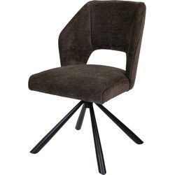 Eetkamerstoel Beige - Stof - Draaibaar - Eetkamerstoel Mara - Set van 2