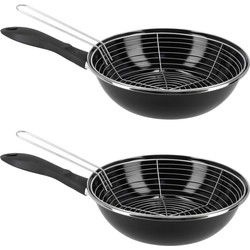 Magefesa Frituurpan - 2x - 3L - voor alle warmtebronnen - D26 cm - Frituurpannen