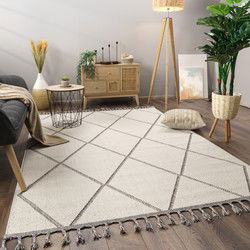 Laagpolig Scandi Munilia Vloerkleed - Grijs - 200x280 cm