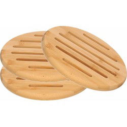 Zeller Pannenonderzetters - 3x - Hout - 20 cm - Dikte 1.5 cm - Panonderzetters