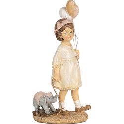 Clayre & Eef Beeld Meisje Beige Polyresin
