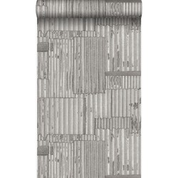Origin Wallcoverings behang industriële golfplaten 3D lichtgrijs - 53 cm x 10,05 m - 347615