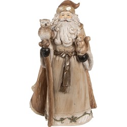 Clayre & Eef Beeld Kerstman 23 cm Bruin Polyresin Kerstfiguren