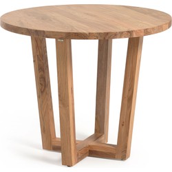 Kave Home - Ronde tafel Nahla van massief acaciahout met een natuurlijke afwerking Ø 90 cm