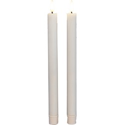 Anna Collection Led dinerkaarsen - 2x - wit - 25 cm - 3D vlam - LED kaarsen