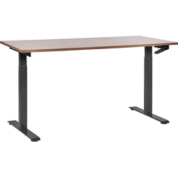 DESTINES - Verstelbaar bureau - Bruin/Zwart - 160 x 72 cm - MDF