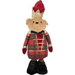 Clayre & Eef Kerstdecoratie Beeld Beer Bruin Textiel