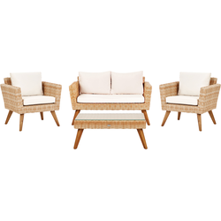 VITTORIA - Loungeset voor 4 - Gebroken wit - PE rotan