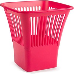 Plasticforte Afvalbak/vuilnisbak/kantoor prullenbak - plastic - fuchsia roze - 30 cm - Prullenmanden