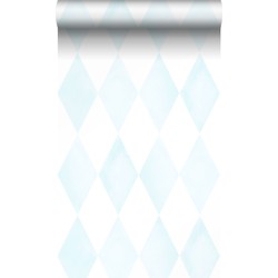 Origin Wallcoverings behang wieberruit-motief pastelblauw en mat wit - 53 cm x 10,05 m - 337217