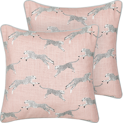 ARALES - Sierkussen set van 2 - Pastelroze - 45 x 45 cm - Katoen